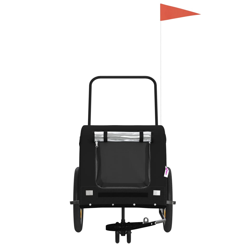 Hondenfietstrailer oxford stof en ijzer zwart is nu te koop bij PeponiXL, paradijselijk wonen!