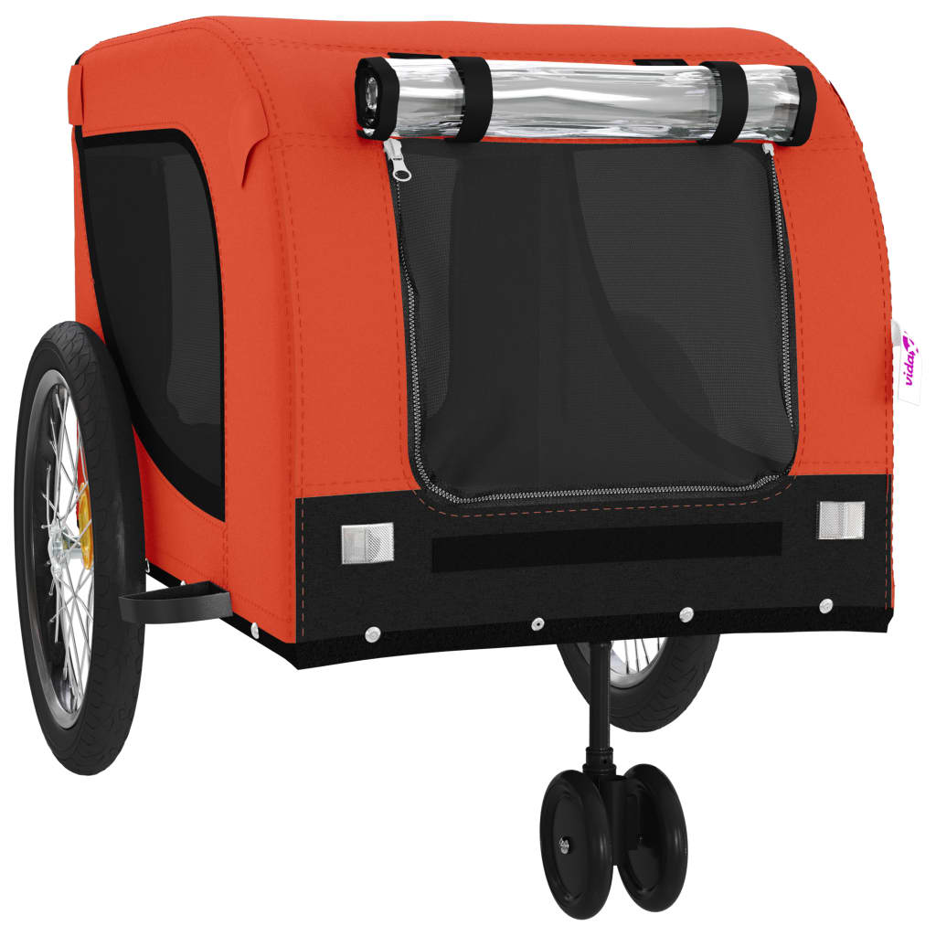 Hondenfietstrailer oxford stof en ijzer oranje en zwart is nu te koop bij PeponiXL, paradijselijk wonen!