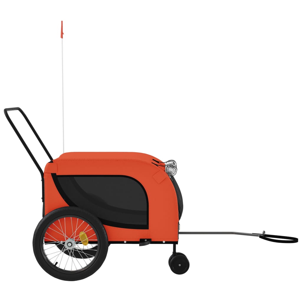 Hondenfietstrailer oxford stof en ijzer oranje en zwart is nu te koop bij PeponiXL, paradijselijk wonen!