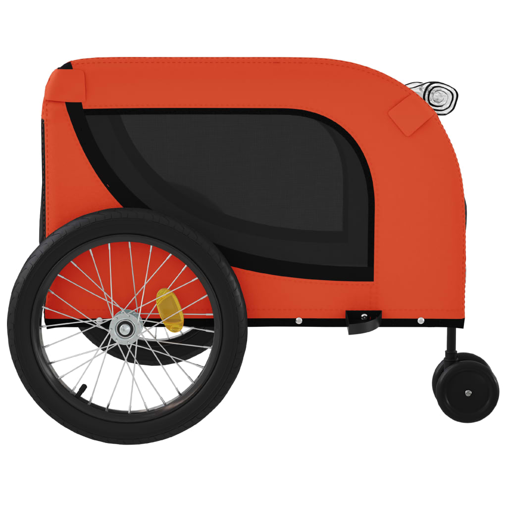 Hondenfietstrailer oxford stof en ijzer oranje en zwart is nu te koop bij PeponiXL, paradijselijk wonen!