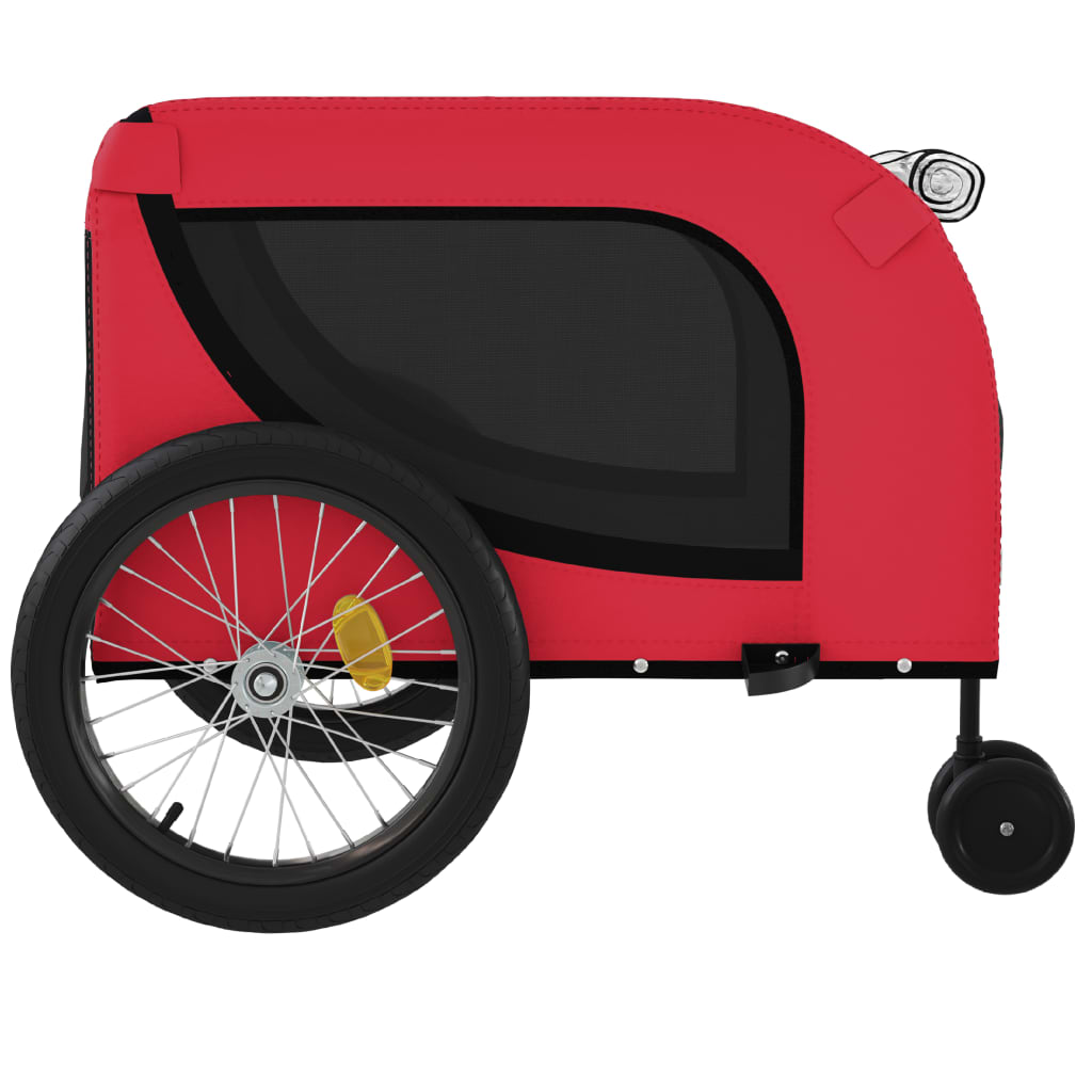 Hondenfietstrailer oxford stof en ijzer rood en zwart is nu te koop bij PeponiXL, paradijselijk wonen!