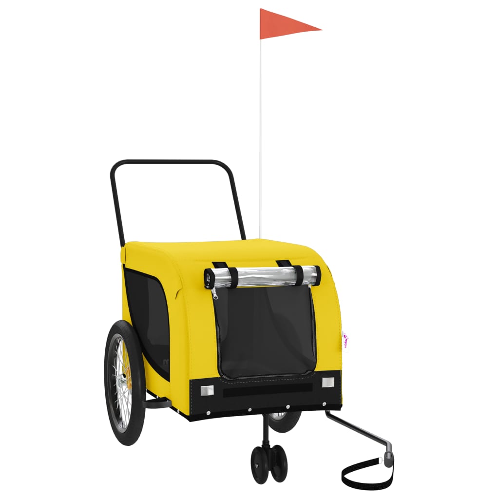 Hondenfietstrailer oxford stof en ijzer geel en zwart is nu te koop bij PeponiXL, paradijselijk wonen!