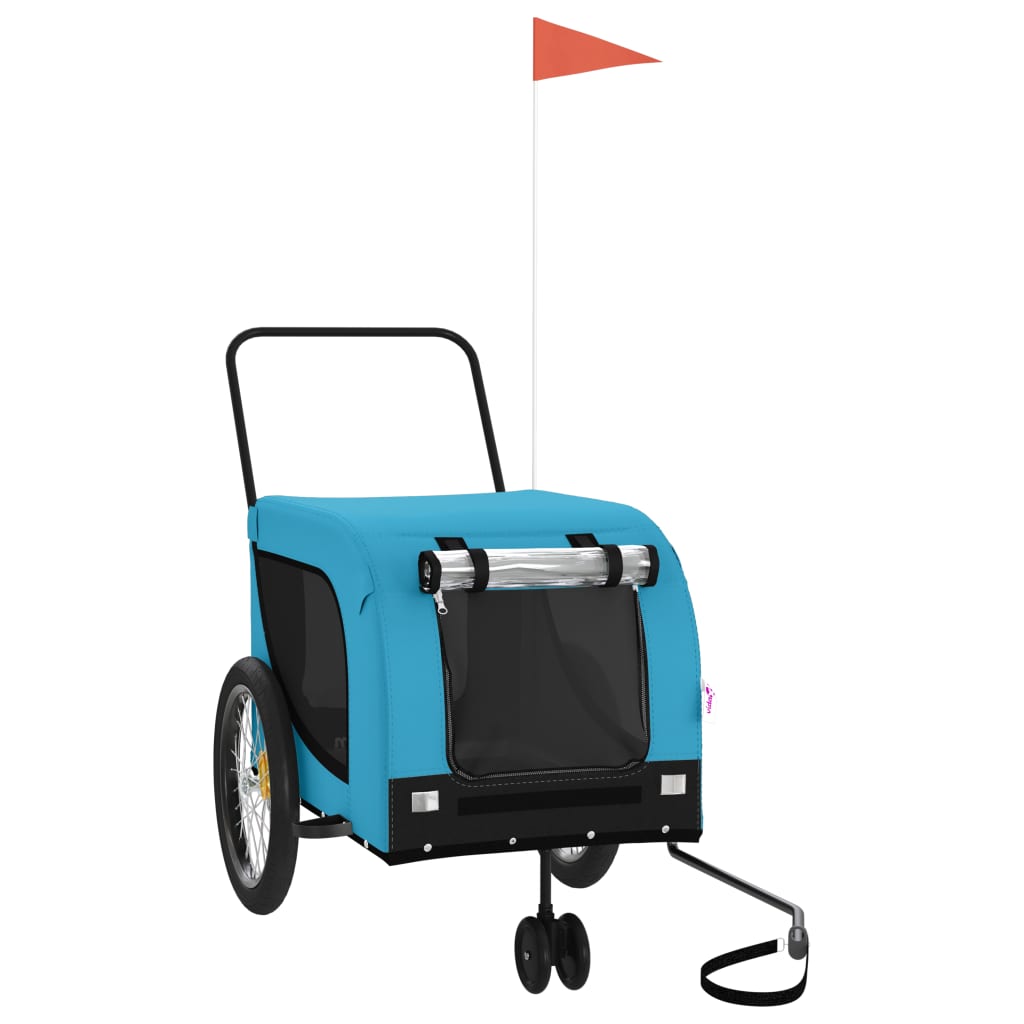 Hondenfietstrailer oxford stof en ijzer blauw en zwart is nu te koop bij PeponiXL, paradijselijk wonen!