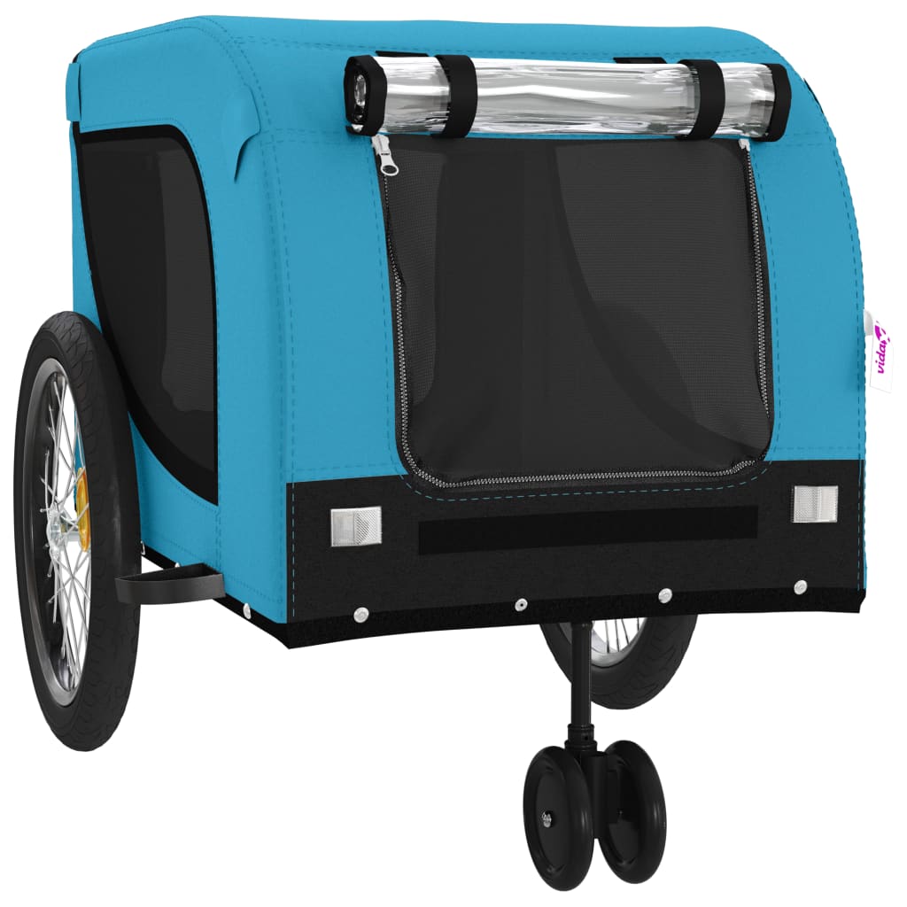Hondenfietstrailer oxford stof en ijzer blauw en zwart is nu te koop bij PeponiXL, paradijselijk wonen!