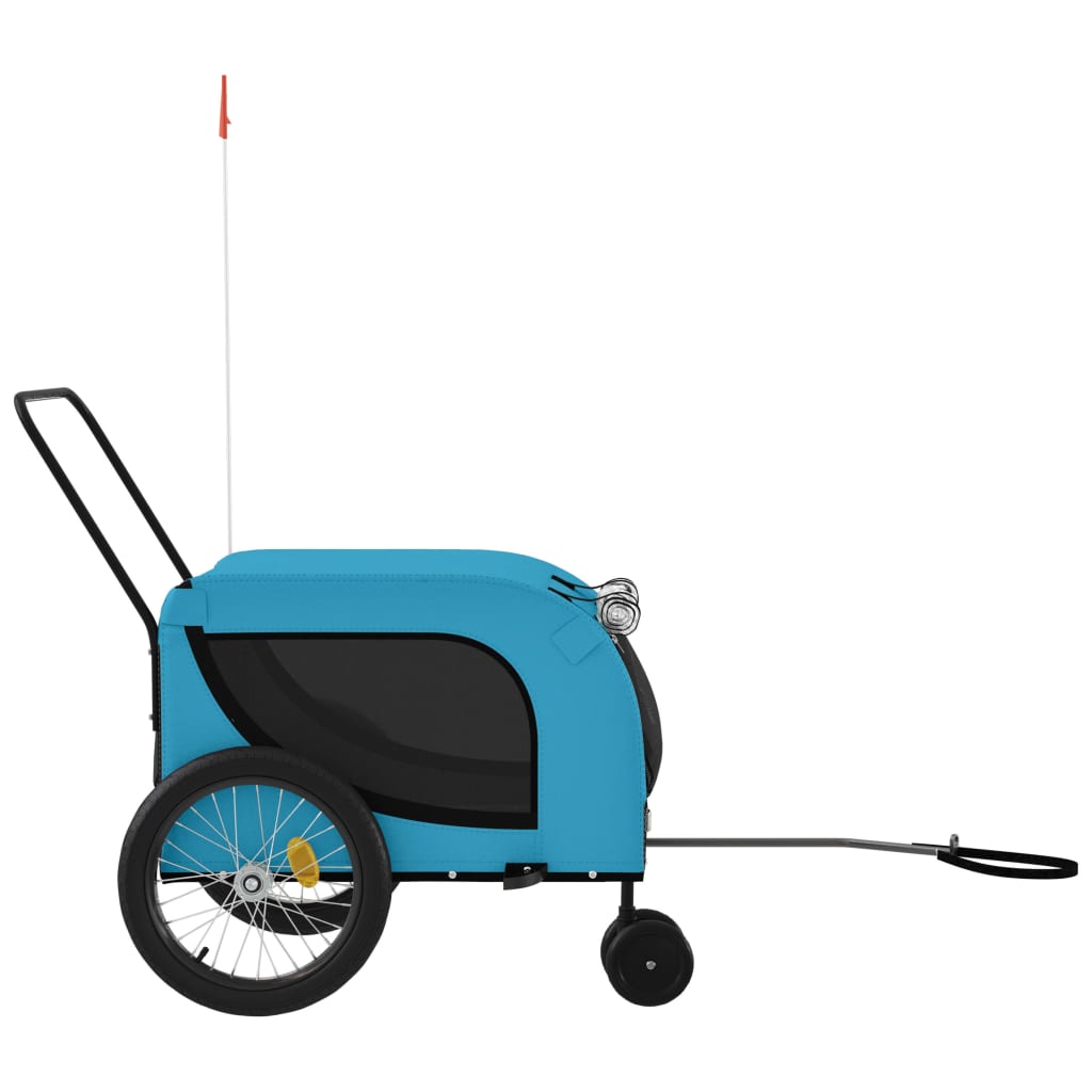 Hondenfietstrailer oxford stof en ijzer blauw en zwart is nu te koop bij PeponiXL, paradijselijk wonen!