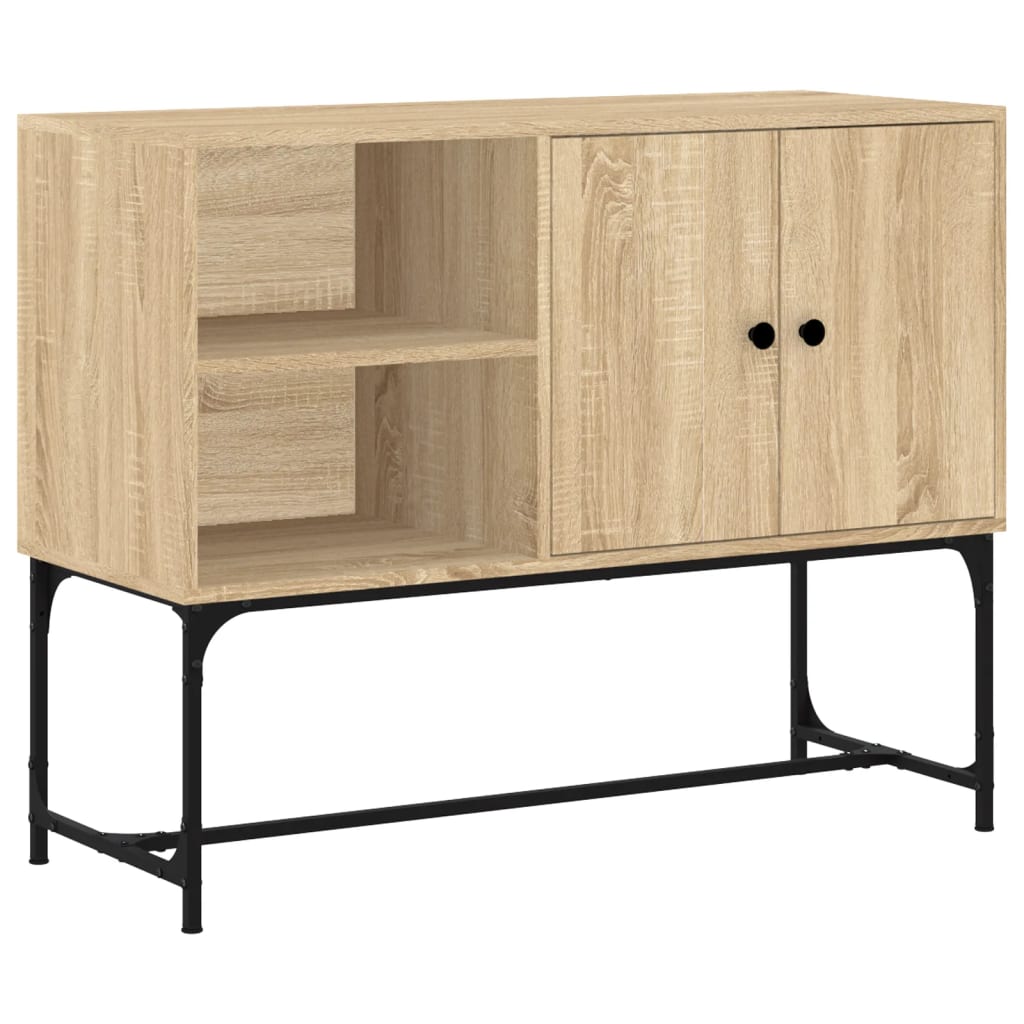 Dressoir 100x40x79,5 cm bewerkt hout sonoma eikenkleurig is nu te koop bij PeponiXL, paradijselijk wonen!