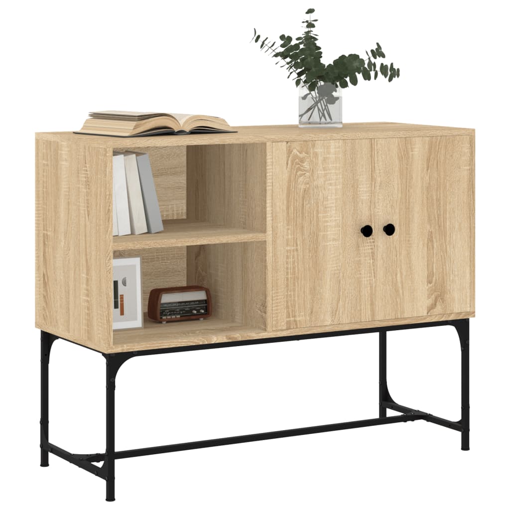 Dressoir 100x40x79,5 cm bewerkt hout sonoma eikenkleurig is nu te koop bij PeponiXL, paradijselijk wonen!