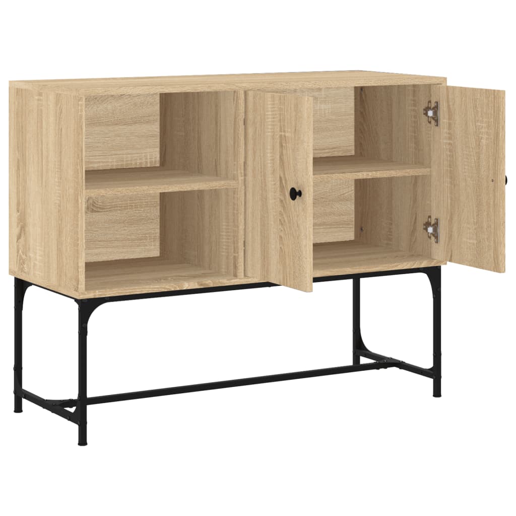 Dressoir 100x40x79,5 cm bewerkt hout sonoma eikenkleurig is nu te koop bij PeponiXL, paradijselijk wonen!