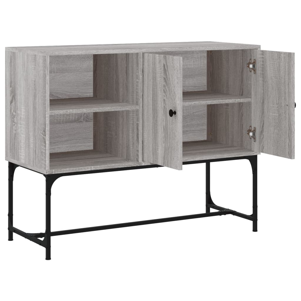 Dressoir 100x40x79,5 cm bewerkt hout grijs sonoma eikenkleurig is nu te koop bij PeponiXL, paradijselijk wonen!