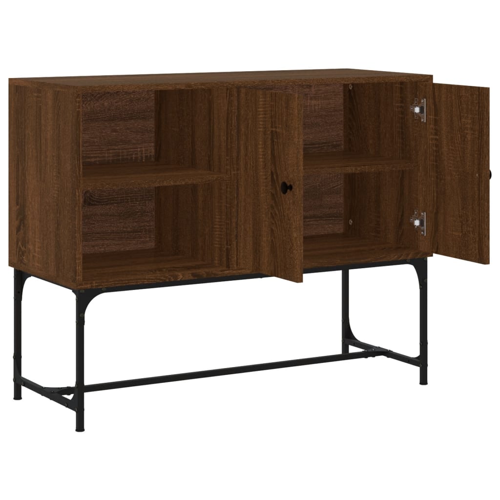 Dressoir 100x40x79,5 cm bewerkt hout bruin eikenkleur is nu te koop bij PeponiXL, paradijselijk wonen!