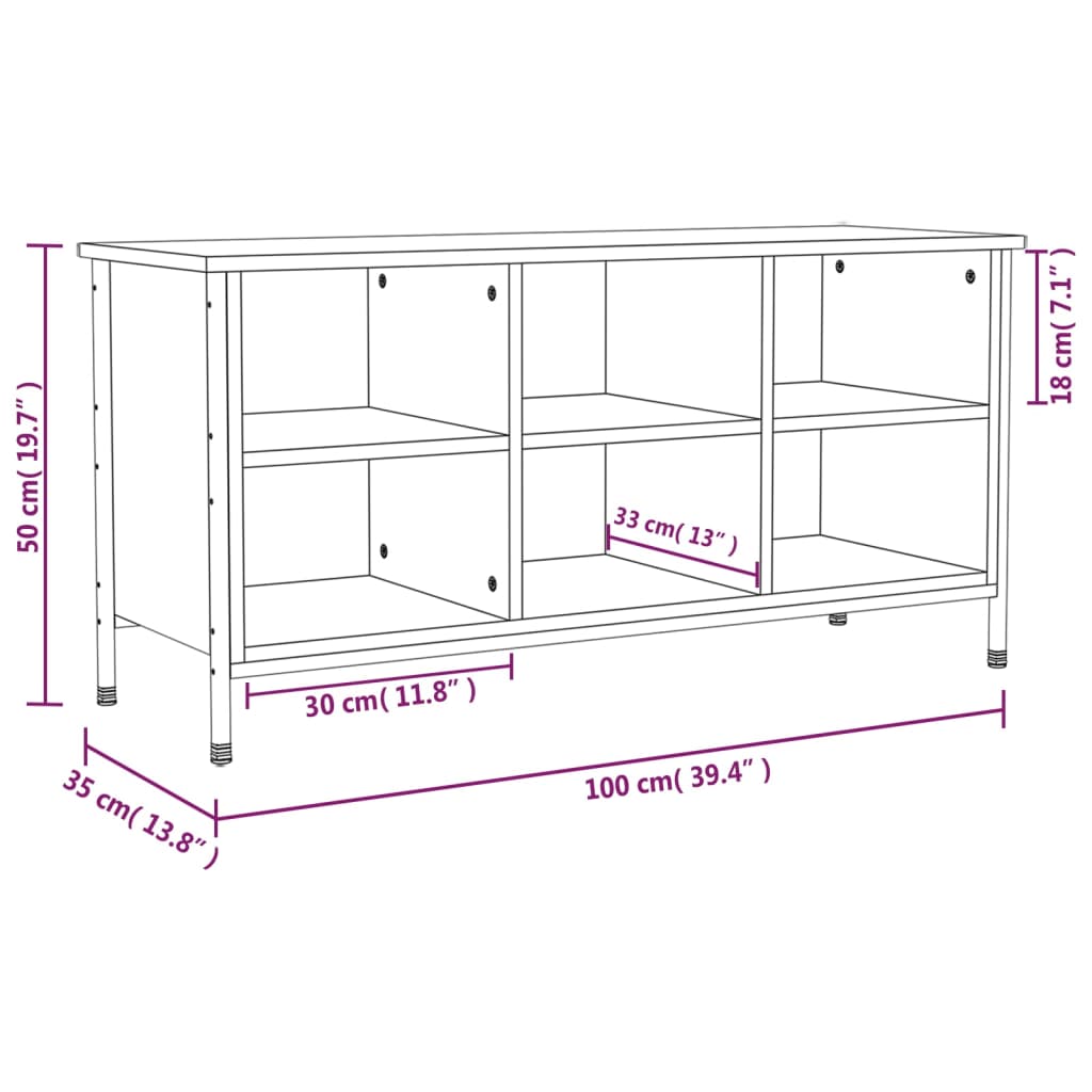 Schoenenkast 100x35x50 cm bewerkt hout zwart is nu te koop bij PeponiXL, paradijselijk wonen!