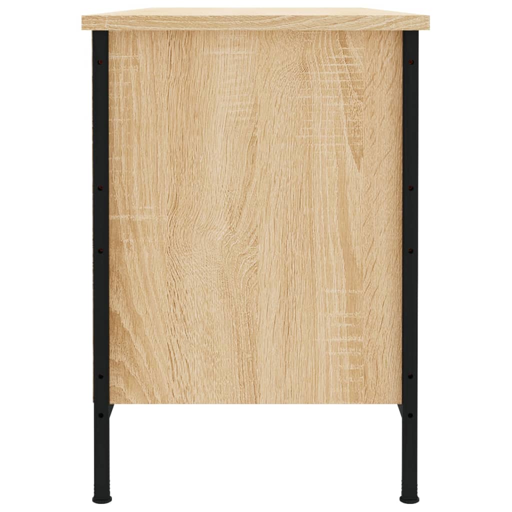 Schoenenkast 100x35x50 cm bewerkt hout sonoma eikenkleurig is nu te koop bij PeponiXL, paradijselijk wonen!