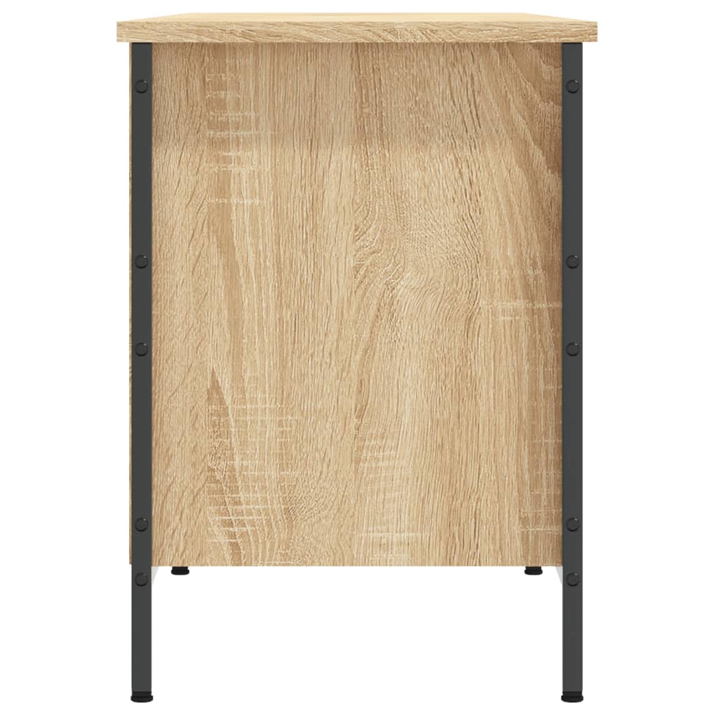 Schoenenkast 131x35x50 cm bewerkt hout sonoma eikenkleurig is nu te koop bij PeponiXL, paradijselijk wonen!