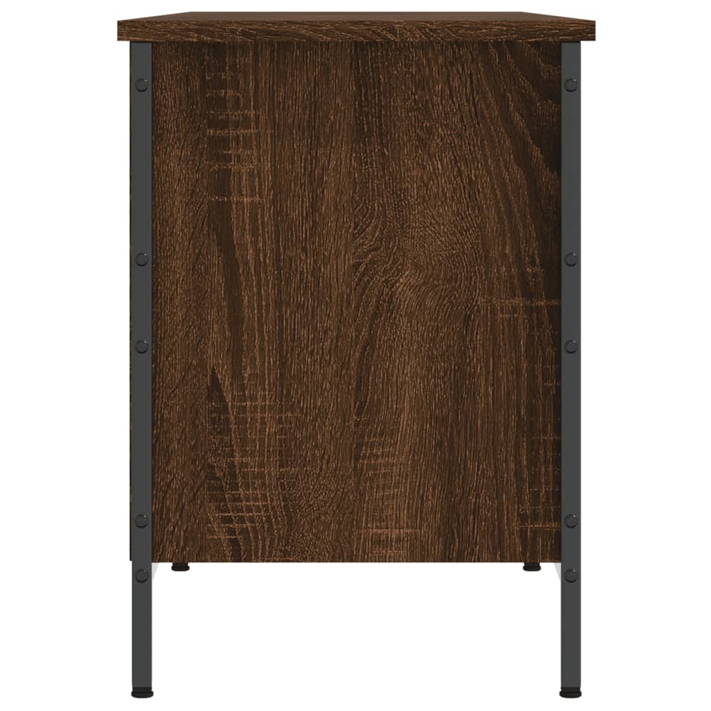 Schoenenkast 131x35x50 cm bewerkt hout bruin eikenkleur is nu te koop bij PeponiXL, paradijselijk wonen!