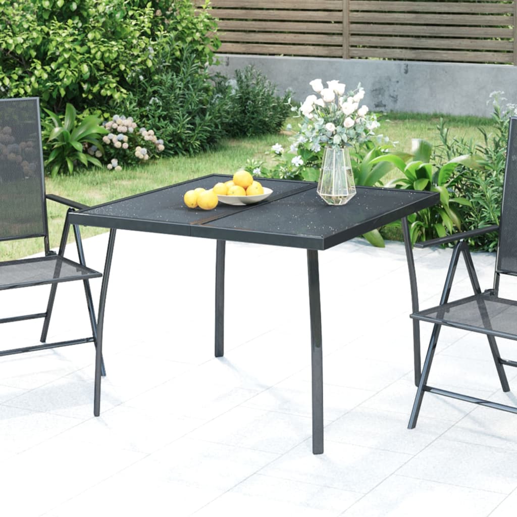 Tuintafel 100x100x72 cm staalgaas antracietkleurig is nu te koop bij PeponiXL, paradijselijk wonen!