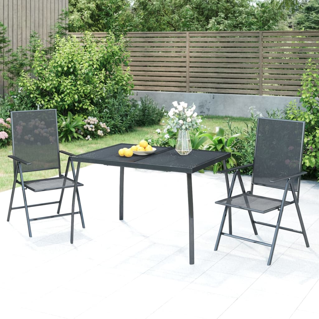 Tuintafel 110x80x72 cm staalgaas antracietkleurig is nu te koop bij PeponiXL, paradijselijk wonen!