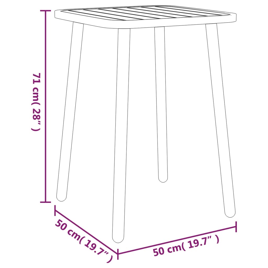 Tuintafel 50x50x71 cm staal antracietkleurig is nu te koop bij PeponiXL, paradijselijk wonen!