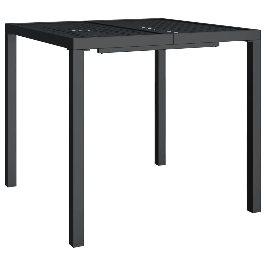 Tuintafel 80x80x72 cm staal antracietkleurig is nu te koop bij PeponiXL, paradijselijk wonen!