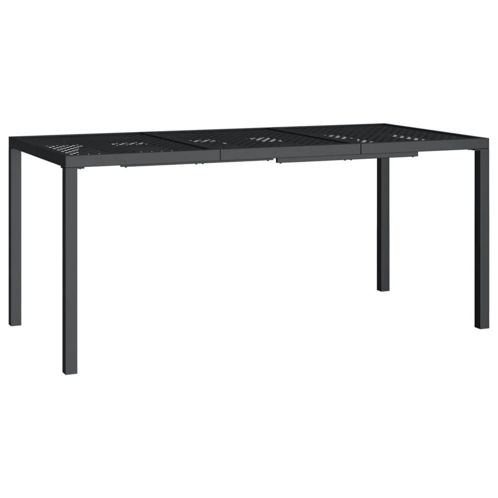 Tuintafel 165x80x72 cm staal antracietkleurig is nu te koop bij PeponiXL, paradijselijk wonen!