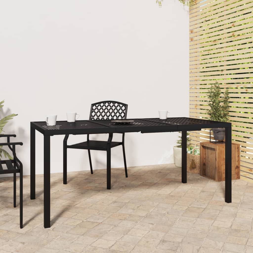 Tuintafel 165x80x72 cm staal antracietkleurig is nu te koop bij PeponiXL, paradijselijk wonen!