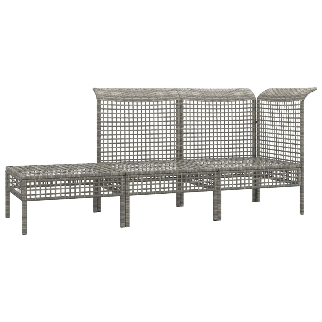 3-delige Loungeset met kussens poly rattan grijs is nu te koop bij PeponiXL, paradijselijk wonen!