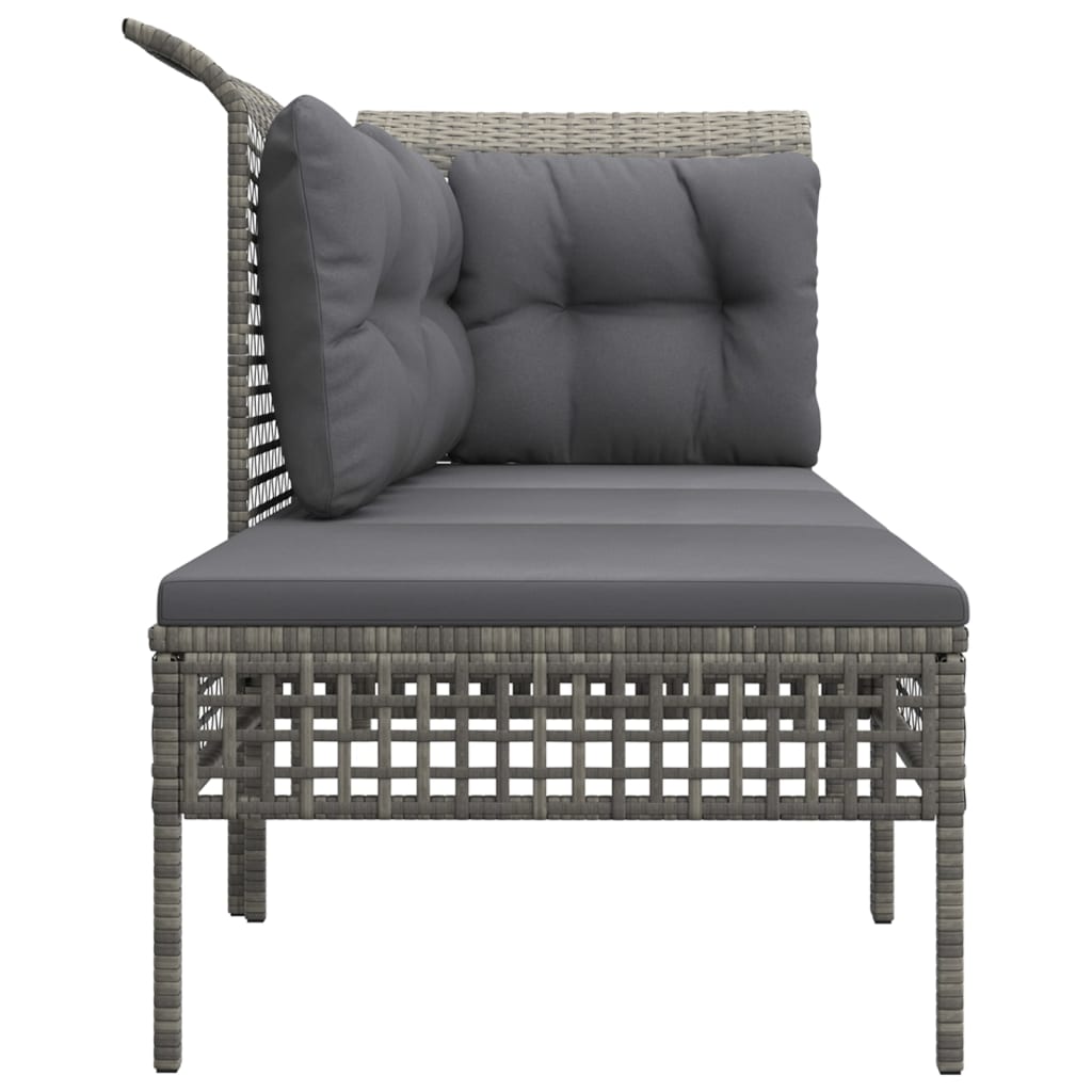 3-delige Loungeset met kussens poly rattan grijs is nu te koop bij PeponiXL, paradijselijk wonen!