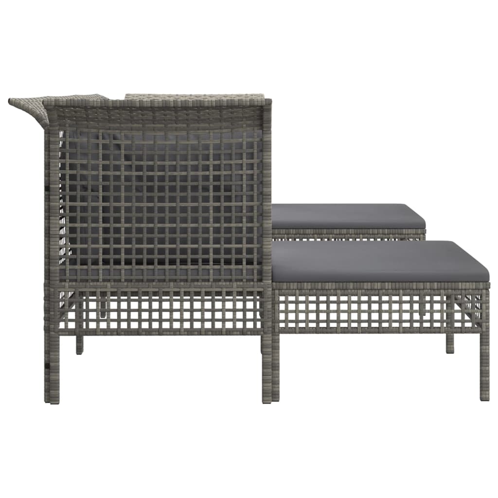 5-delige Loungeset met kussens poly rattan grijs is nu te koop bij PeponiXL, paradijselijk wonen!