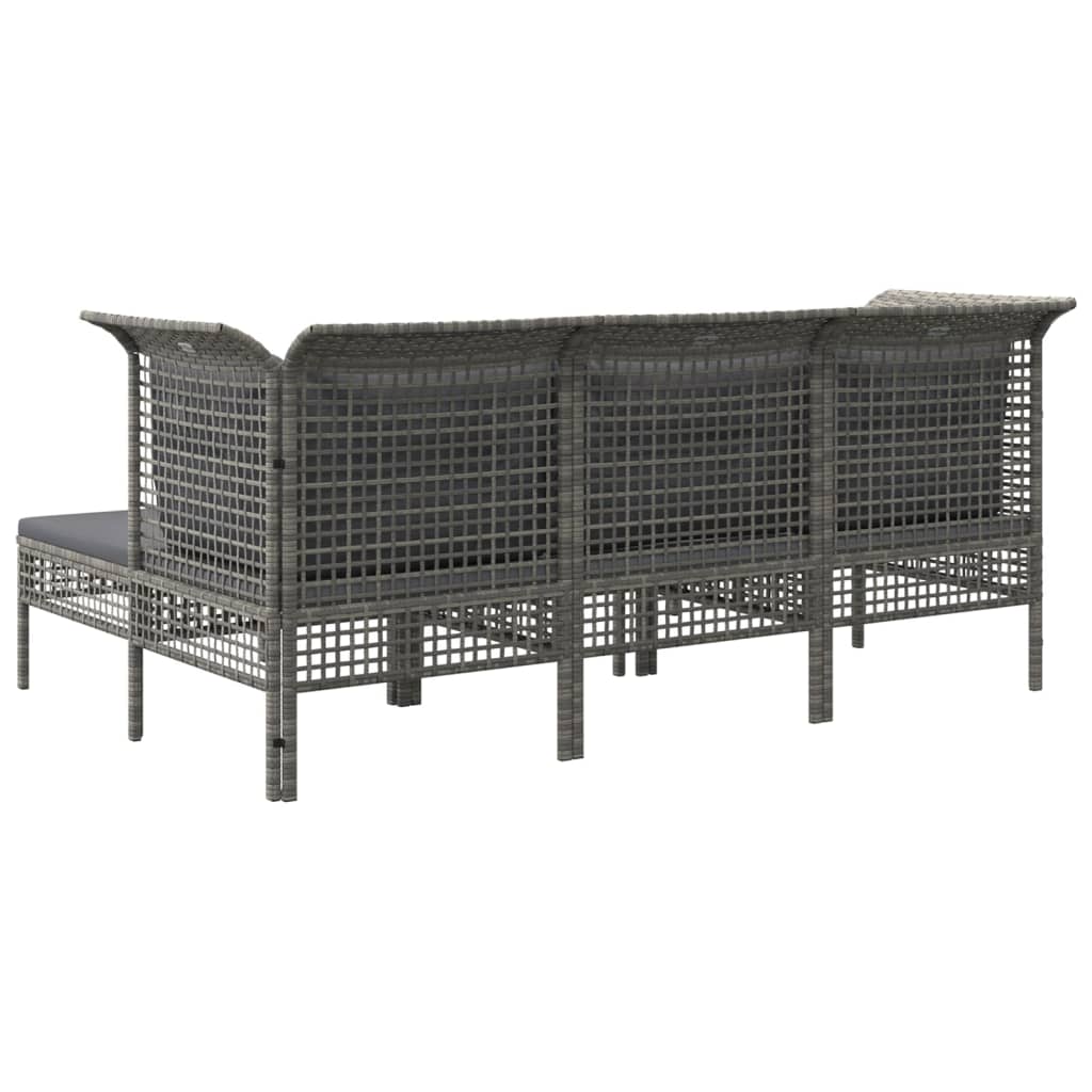 5-delige Loungeset met kussens poly rattan grijs is nu te koop bij PeponiXL, paradijselijk wonen!