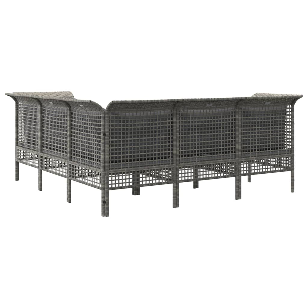 5-delige Loungeset met kussens poly rattan grijs is nu te koop bij PeponiXL, paradijselijk wonen!