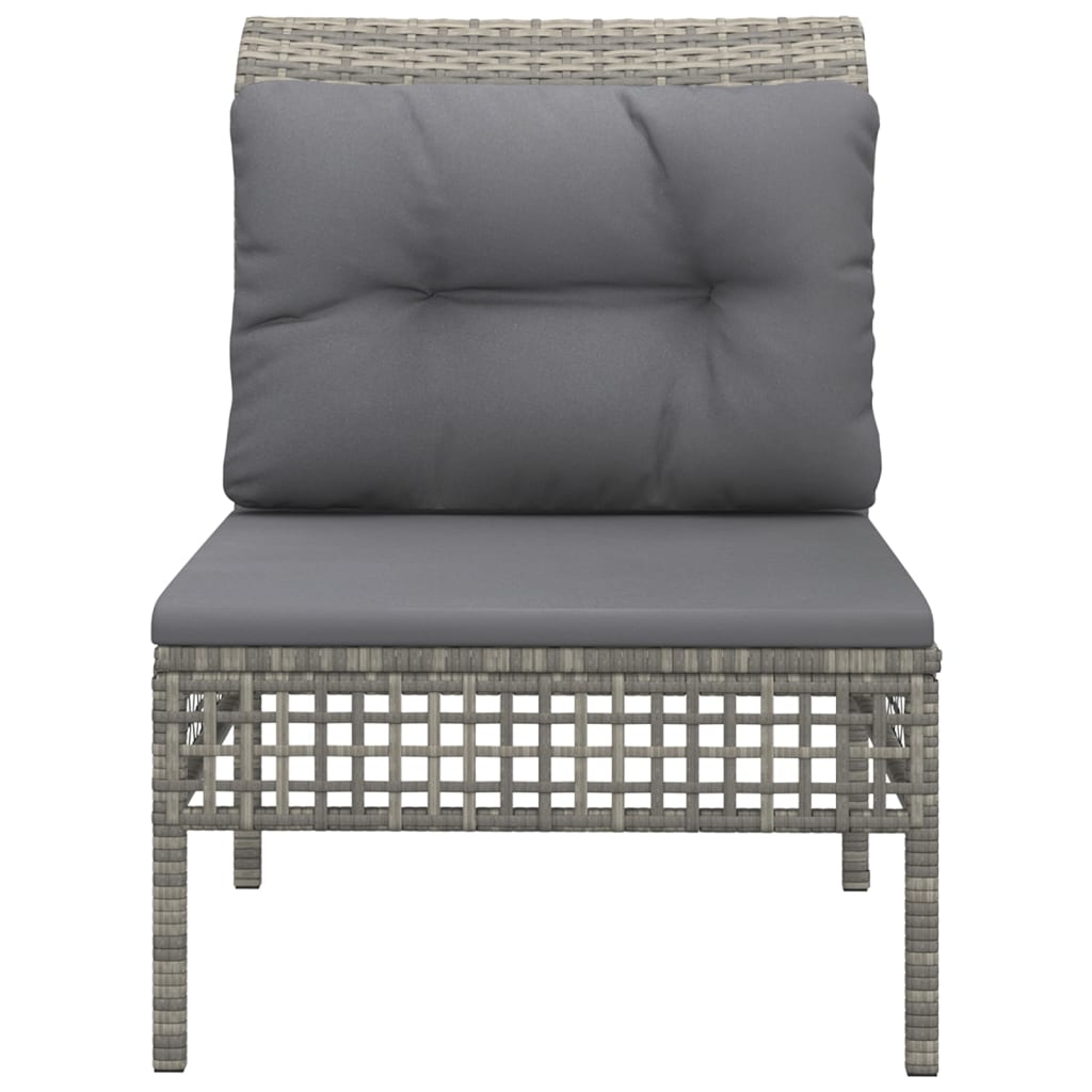 Tuinmiddenbank met kussens poly rattan grijs is nu te koop bij PeponiXL, paradijselijk wonen!