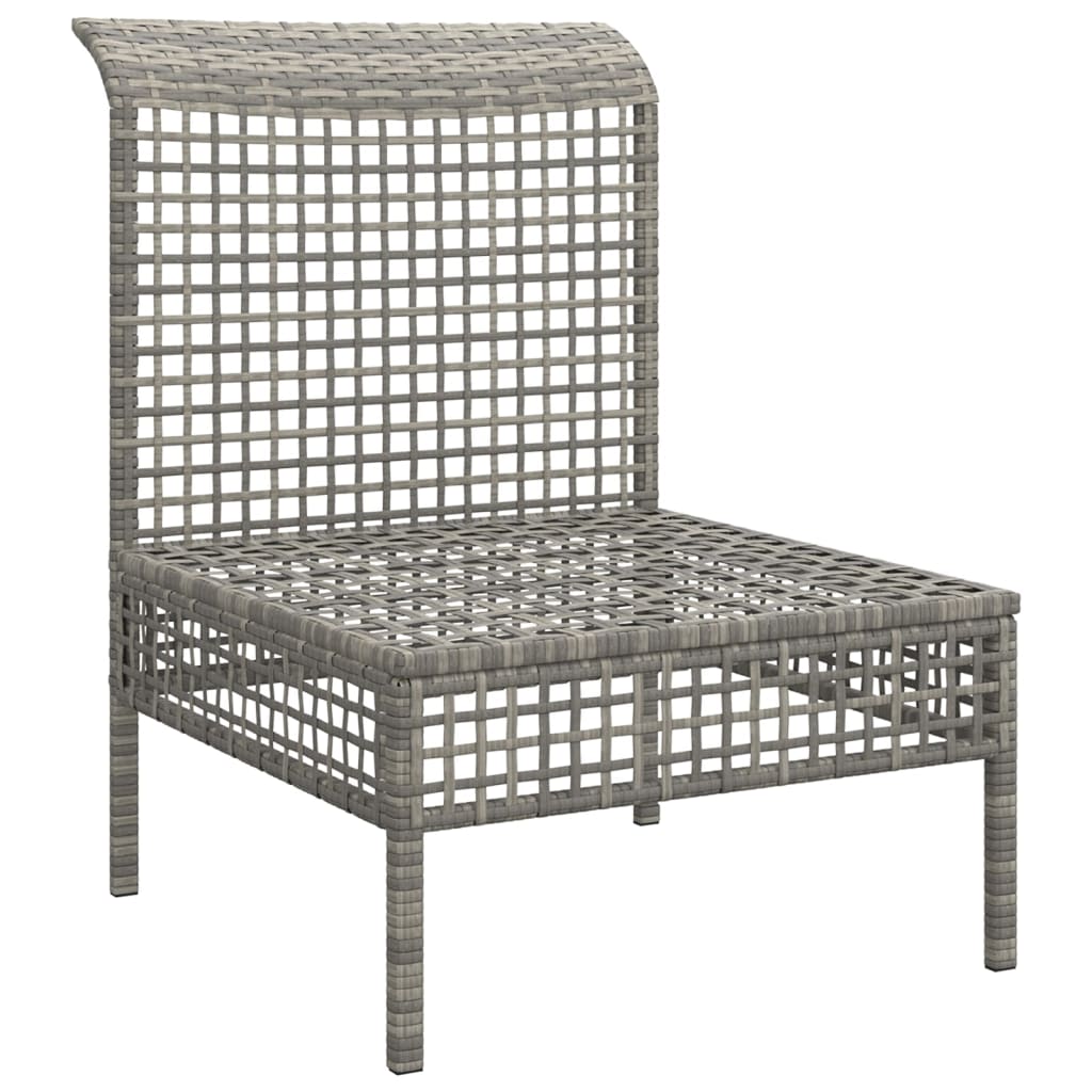 Tuinmiddenbank met kussens poly rattan grijs is nu te koop bij PeponiXL, paradijselijk wonen!
