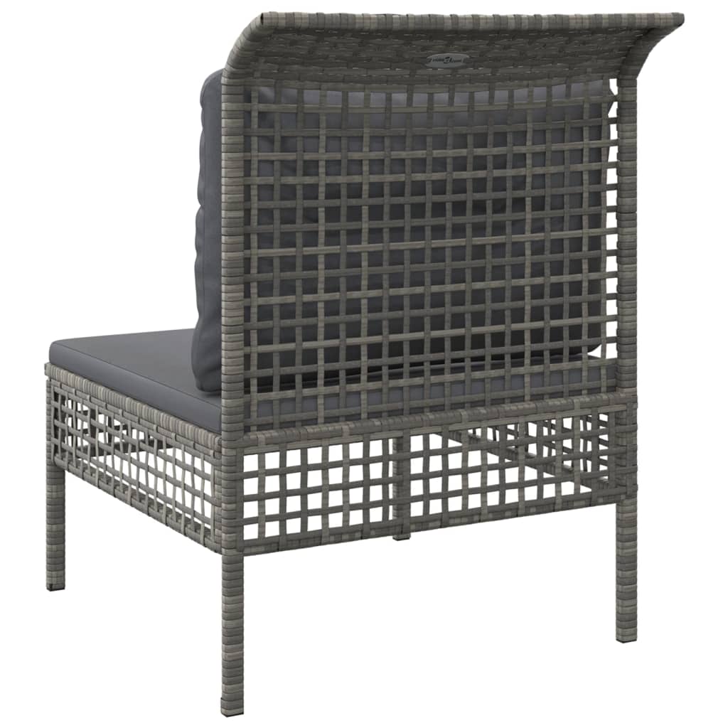 Tuinmiddenbank met kussens poly rattan grijs is nu te koop bij PeponiXL, paradijselijk wonen!