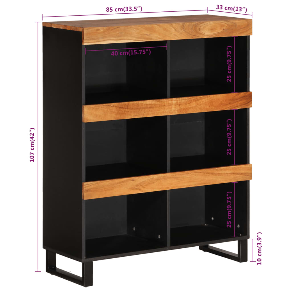 Bijzetkast 85x33x107 cm massief acaciahout is nu te koop bij PeponiXL, paradijselijk wonen!