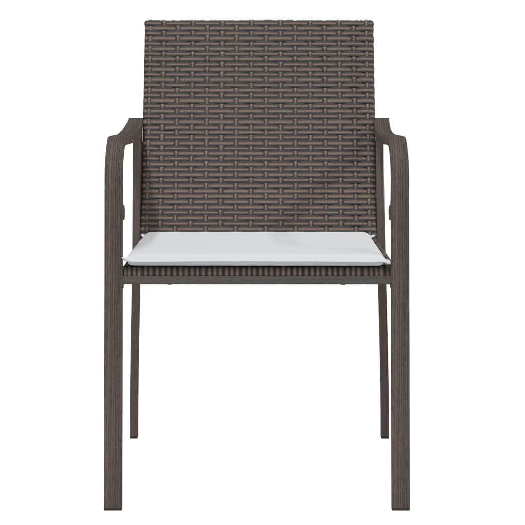 Tuinstoelen 2 st met kussens 56x59x84 cm poly rattan bruin is nu te koop bij PeponiXL, paradijselijk wonen!