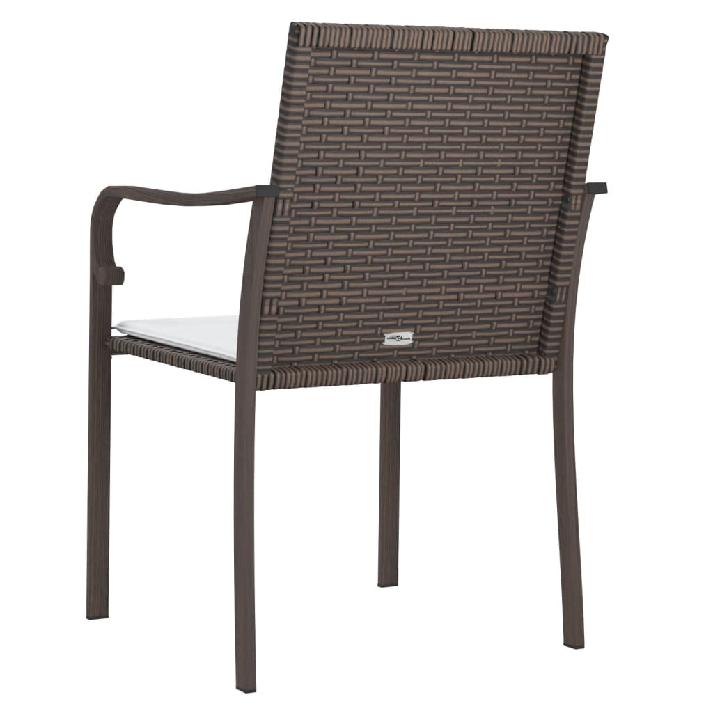 Tuinstoelen 2 st met kussens 56x59x84 cm poly rattan bruin is nu te koop bij PeponiXL, paradijselijk wonen!