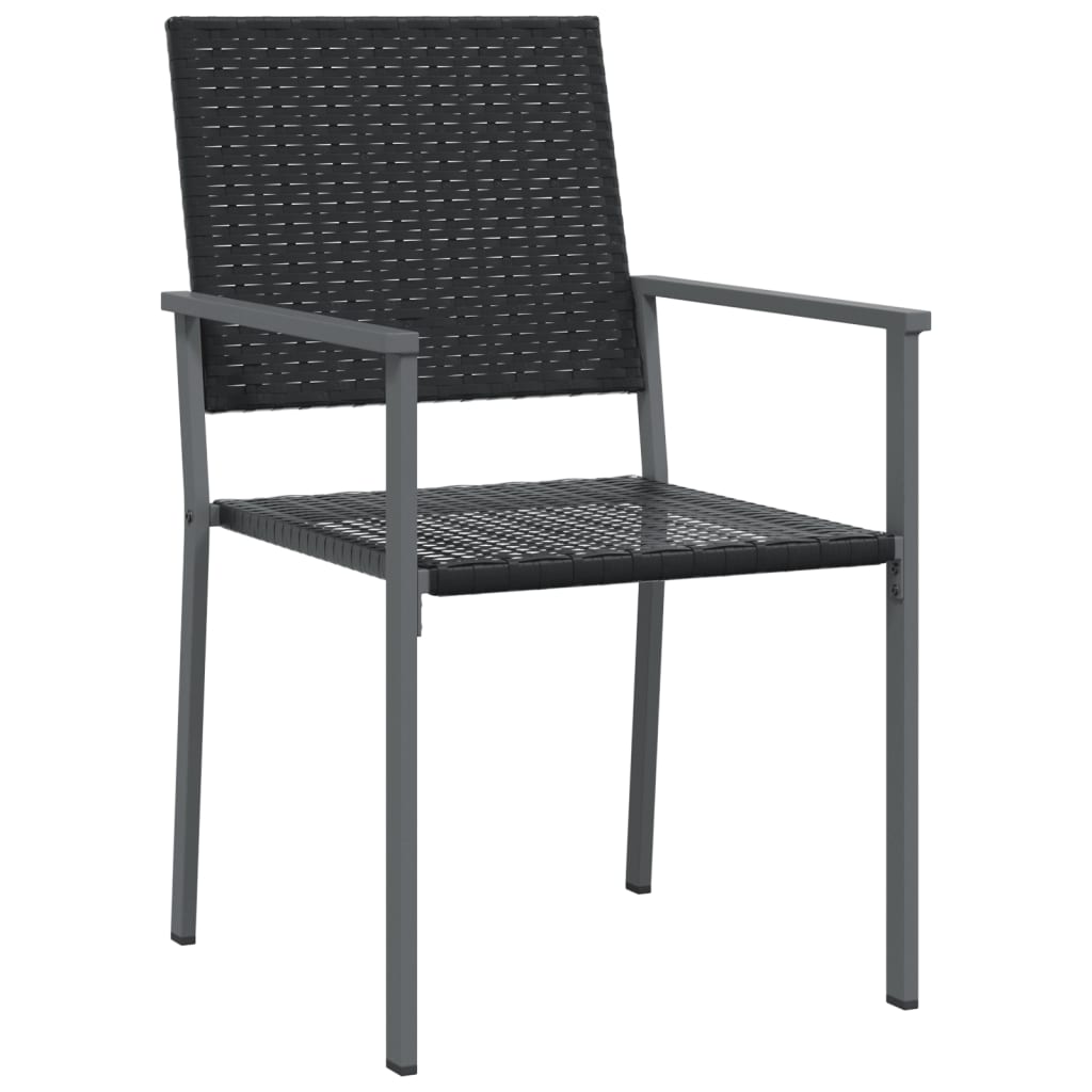 Tuinstoelen 2 st 54x62,5x89 cm poly rattan zwart is nu te koop bij PeponiXL, paradijselijk wonen!