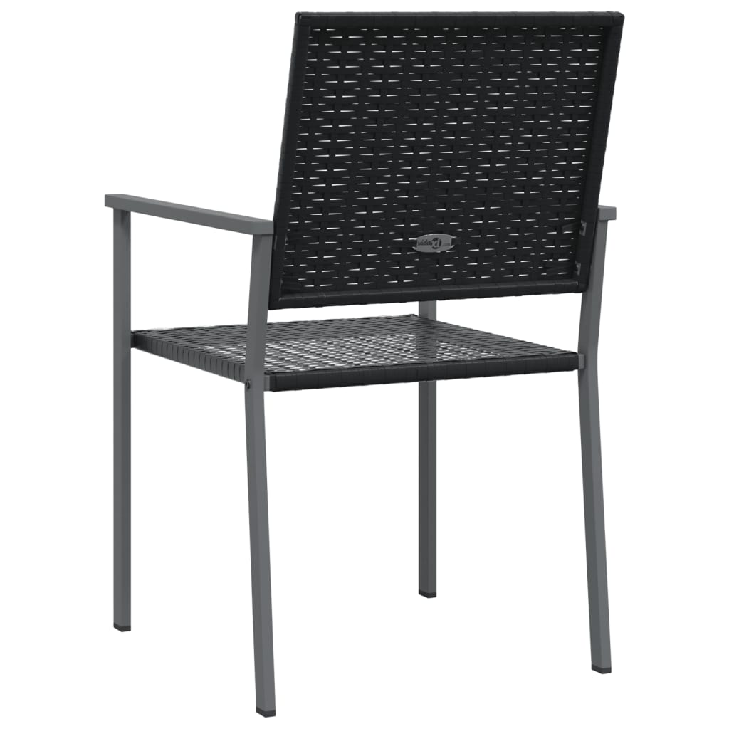 Tuinstoelen 2 st 54x62,5x89 cm poly rattan zwart is nu te koop bij PeponiXL, paradijselijk wonen!