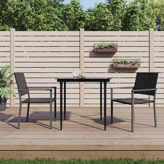 Tuinstoelen 2 st 54x62,5x89 cm poly rattan zwart is nu te koop bij PeponiXL, paradijselijk wonen!