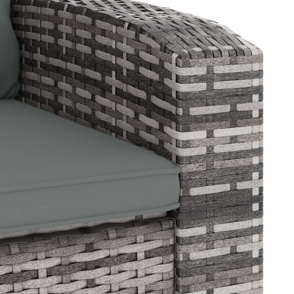 Tuinstoel verstelbaar met kussens poly rattan grijs is nu te koop bij PeponiXL, paradijselijk wonen!