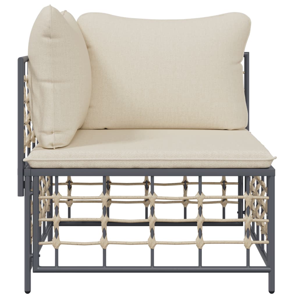 Tuinhoekbank met beige kussens poly rattan is nu te koop bij PeponiXL, paradijselijk wonen!