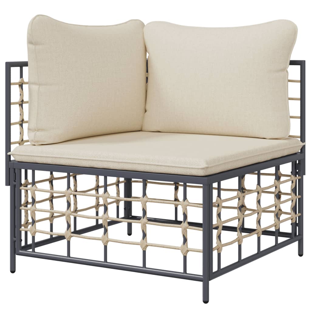Tuinhoekbank met beige kussens poly rattan is nu te koop bij PeponiXL, paradijselijk wonen!