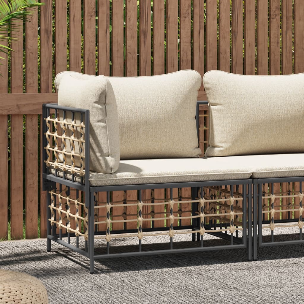 Tuinhoekbank met beige kussens poly rattan is nu te koop bij PeponiXL, paradijselijk wonen!