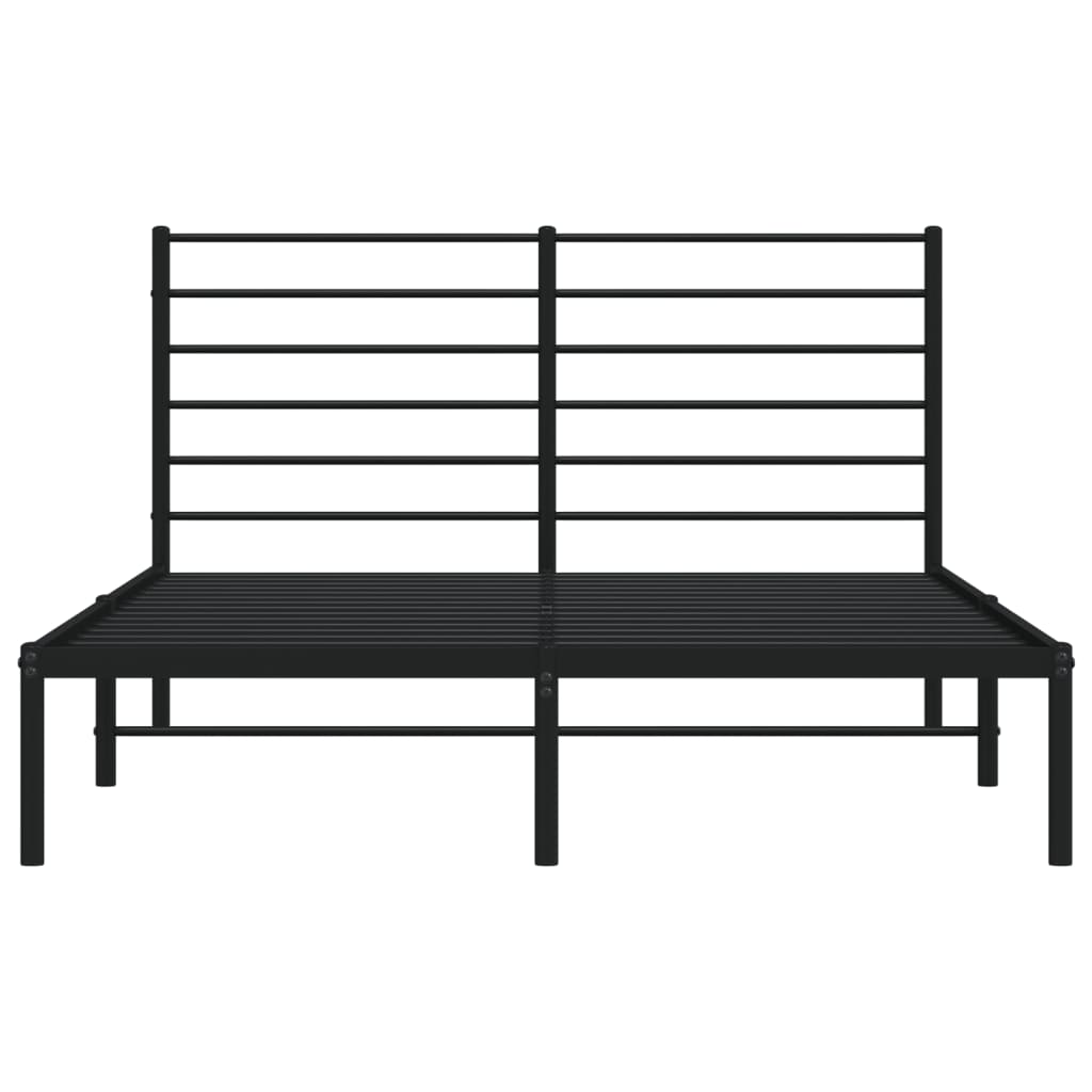 Bedframe met hoofdbord metaal zwart 120x200 cm is nu te koop bij PeponiXL, paradijselijk wonen!