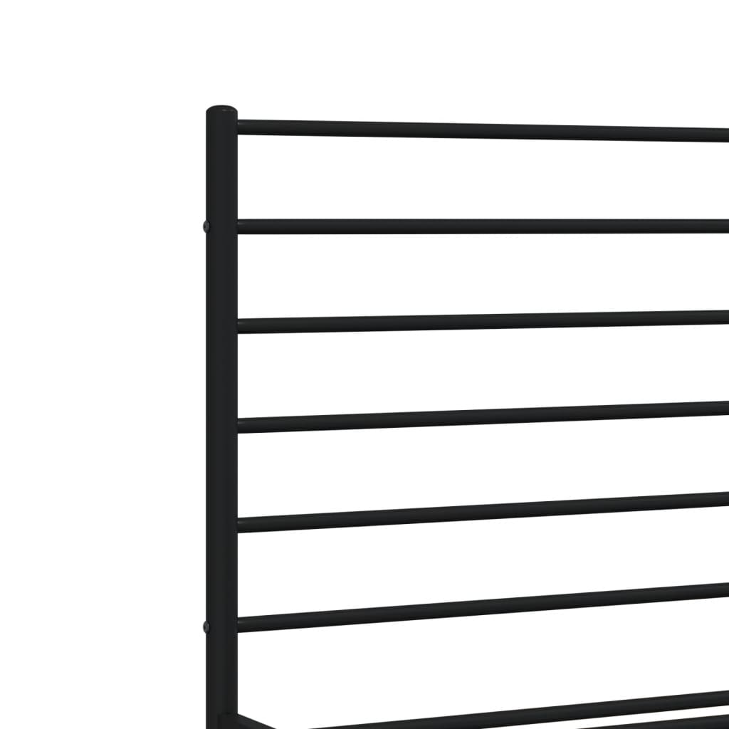 Bedframe met hoofdbord metaal zwart 120x200 cm is nu te koop bij PeponiXL, paradijselijk wonen!