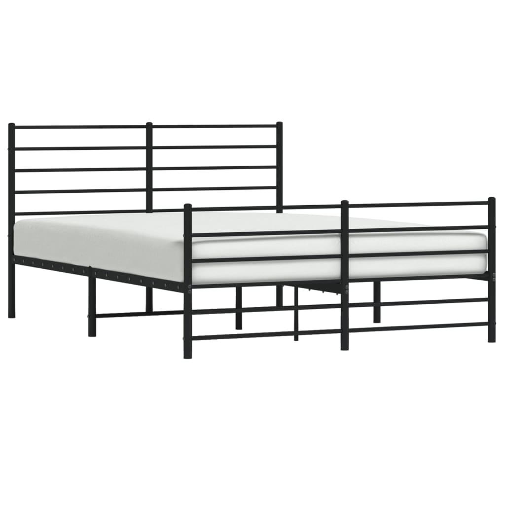 Bedframe met hoofd- en voeteneinde metaal zwart 120x190 cm is nu te koop bij PeponiXL, paradijselijk wonen!