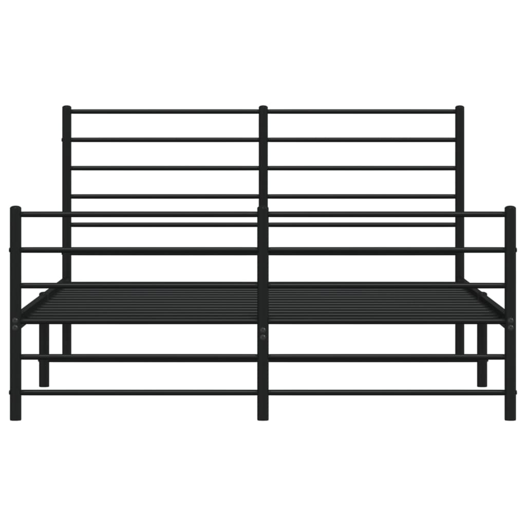 Bedframe met hoofd- en voeteneinde metaal zwart 120x190 cm is nu te koop bij PeponiXL, paradijselijk wonen!