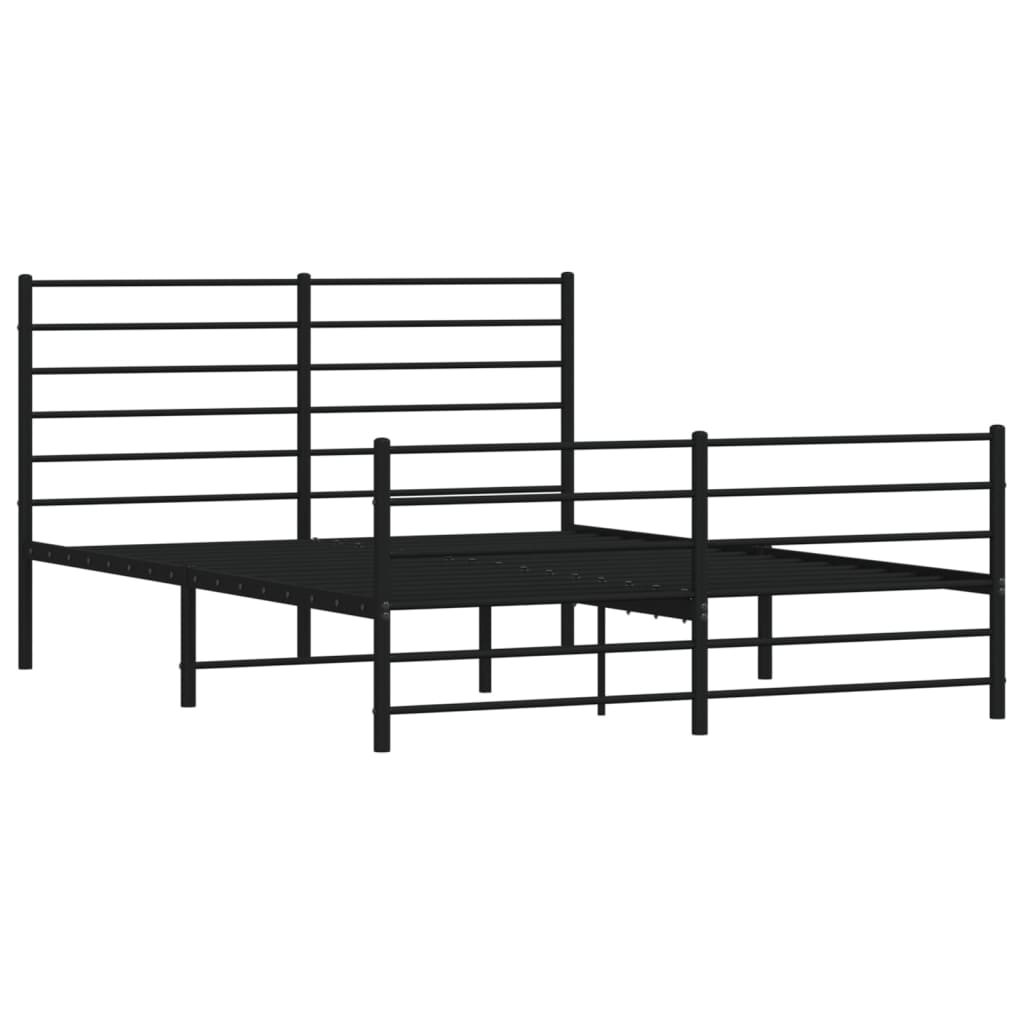 Bedframe met hoofd- en voeteneinde metaal zwart 140x190 cm is nu te koop bij PeponiXL, paradijselijk wonen!