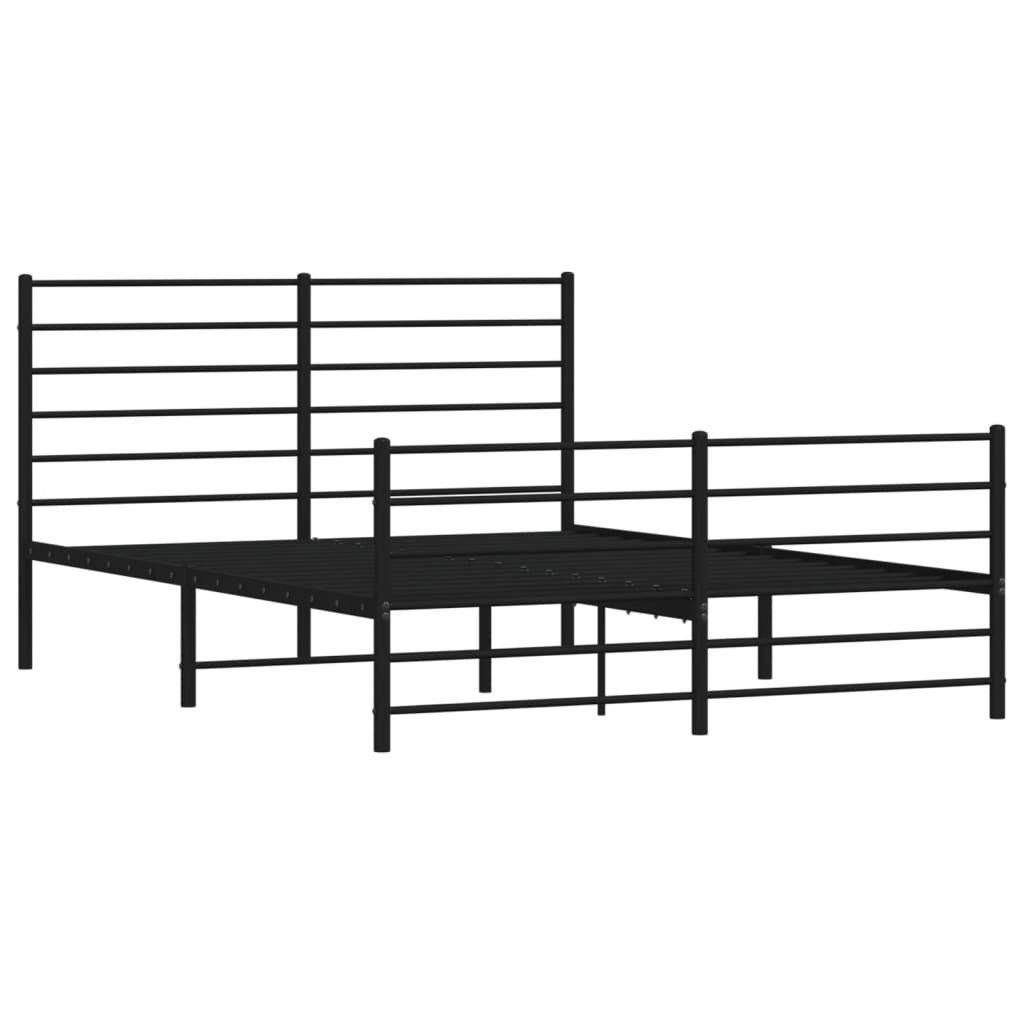 Bedframe met hoofd- en voeteneinde metaal zwart 150x200 cm is nu te koop bij PeponiXL, paradijselijk wonen!