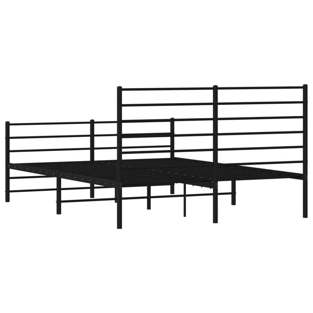 Bedframe met hoofd- en voeteneinde metaal zwart 150x200 cm is nu te koop bij PeponiXL, paradijselijk wonen!