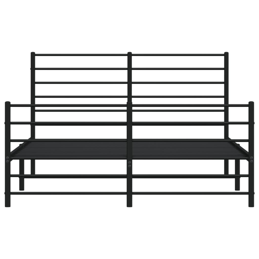 Bedframe met voetbord zonder matras metaal zwart 160x200 cm is nu te koop bij PeponiXL, paradijselijk wonen!